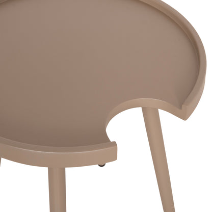 Outdoor Round Side Table Teroc Hm6433.03 Aluminum In Cappuccino Φ47x53hcm.