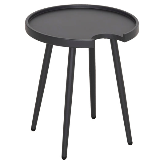 Outdoor Round Side Table Teroc Hm6433.01 Aluminum In Grey Φ47x53hcm.