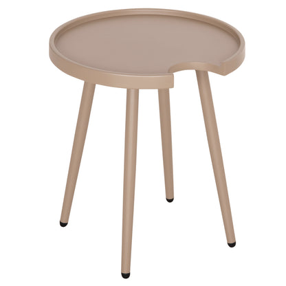 Outdoor Round Side Table Teroc Hm6433.03 Aluminum In Cappuccino Φ47x53hcm.