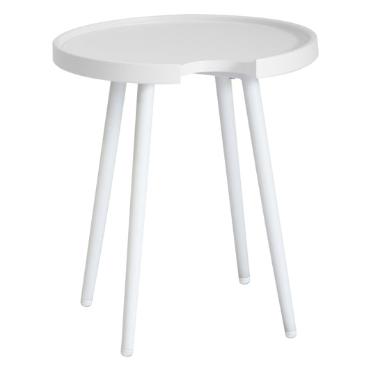 Outdoor Round Side Table Teroc Hm6433.02 Aluminum In White Φ47x53hcm.