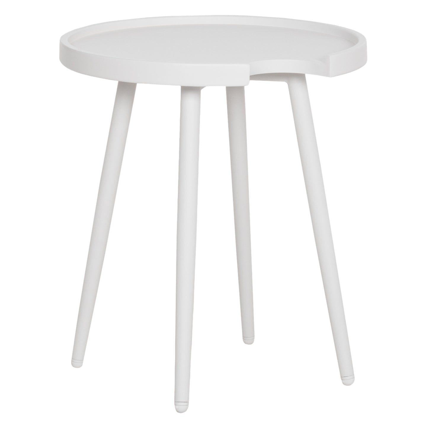 Outdoor Round Side Table Teroc Hm6433.02 Aluminum In White Φ47x53hcm.