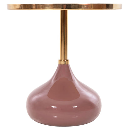 Side Table Round Utri Hm4241.06 Metal In Warm Pink-beige Φ46x46,5hcm.