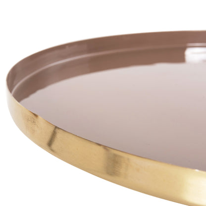 Side Table Round Utri Hm4241.06 Metal In Warm Pink-beige Φ46x46,5hcm.