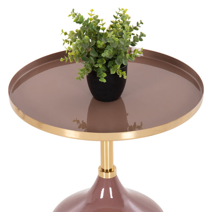 Side Table Round Utri Hm4241.06 Metal In Warm Pink-beige Φ46x46,5hcm.