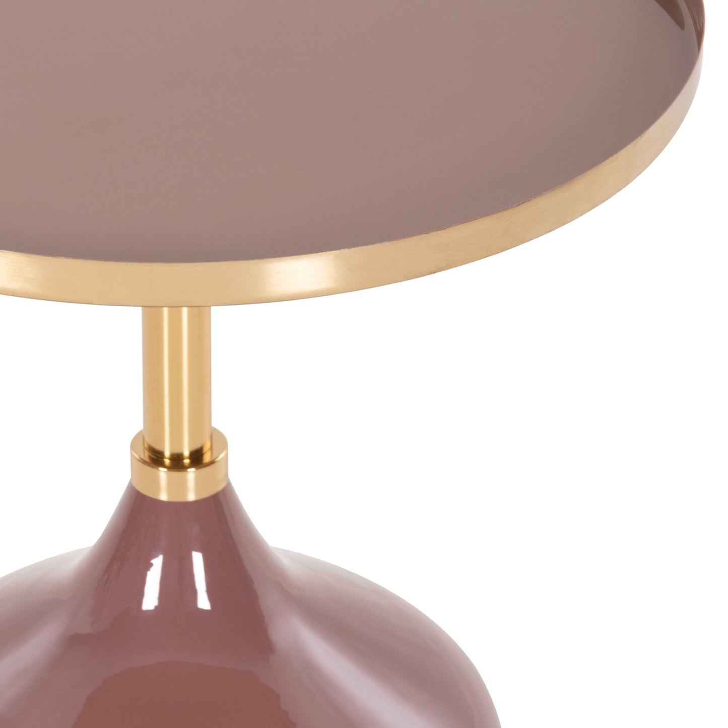Side Table Round Utri Hm4241.06 Metal In Warm Pink-beige Φ46x46,5hcm.
