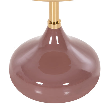 Side Table Round Utri Hm4241.06 Metal In Warm Pink-beige Φ46x46,5hcm.