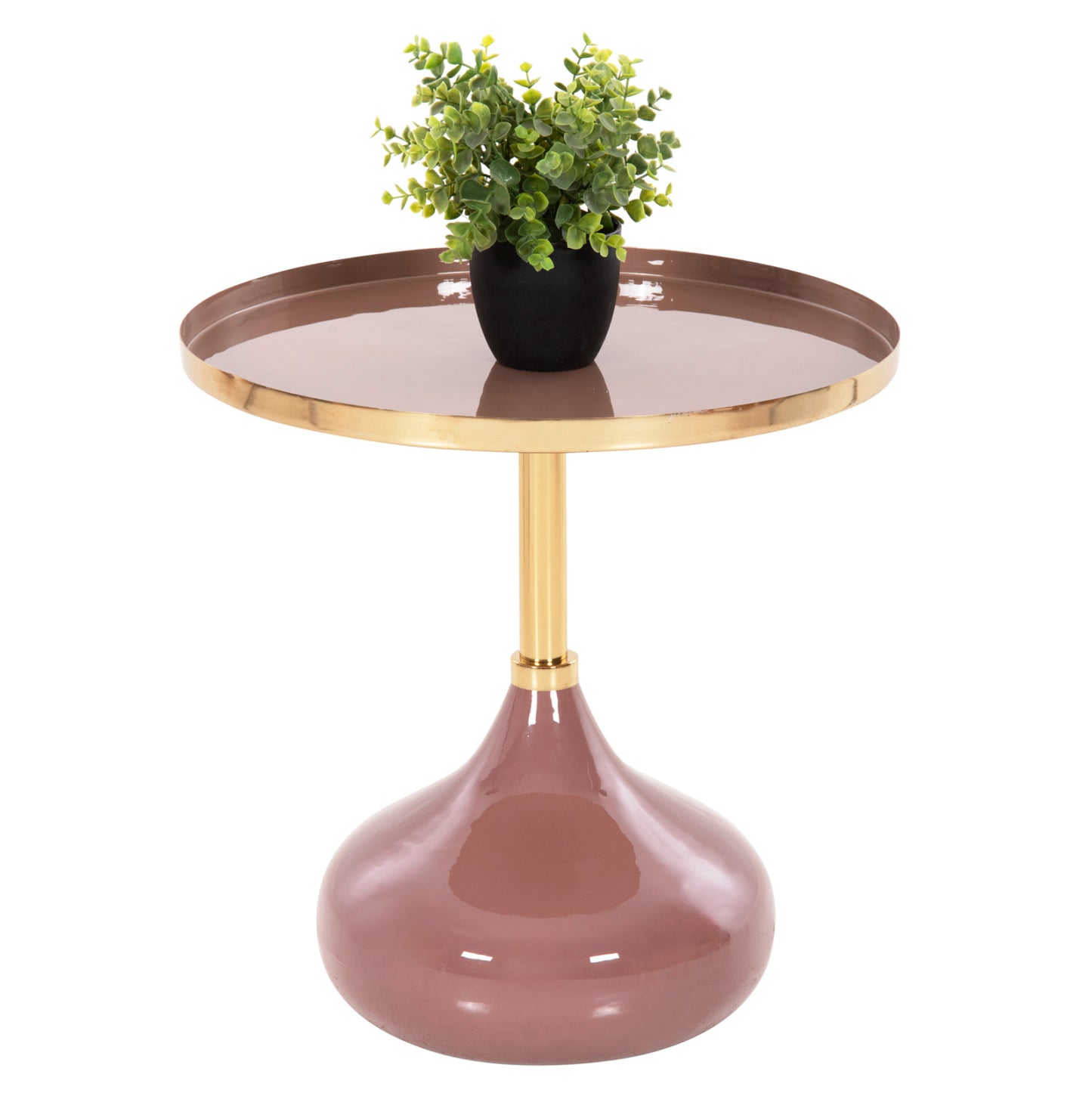 Side Table Round Utri Hm4241.06 Metal In Warm Pink-beige Φ46x46,5hcm.