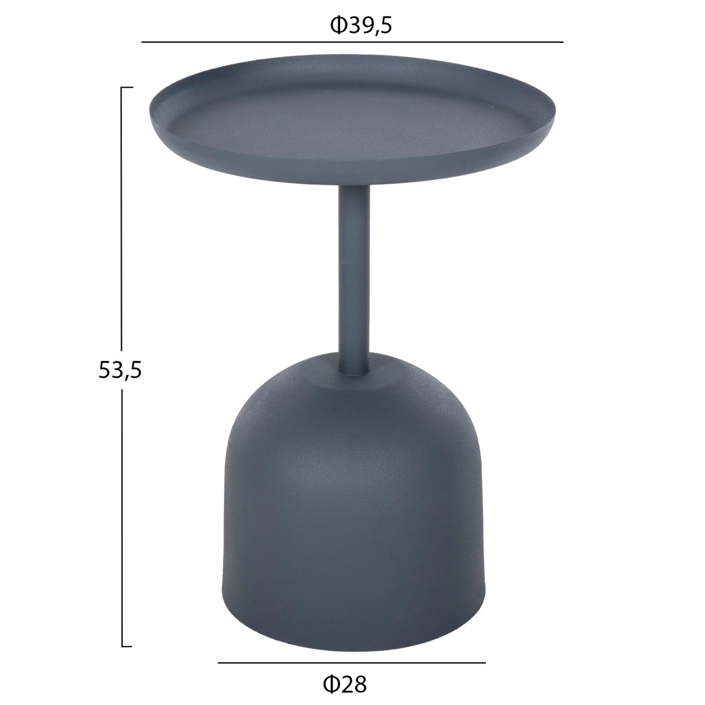 Side Table Round Delbel Hm4261.05 Metal In Deep Blue Φ39,5x53,5hcm.