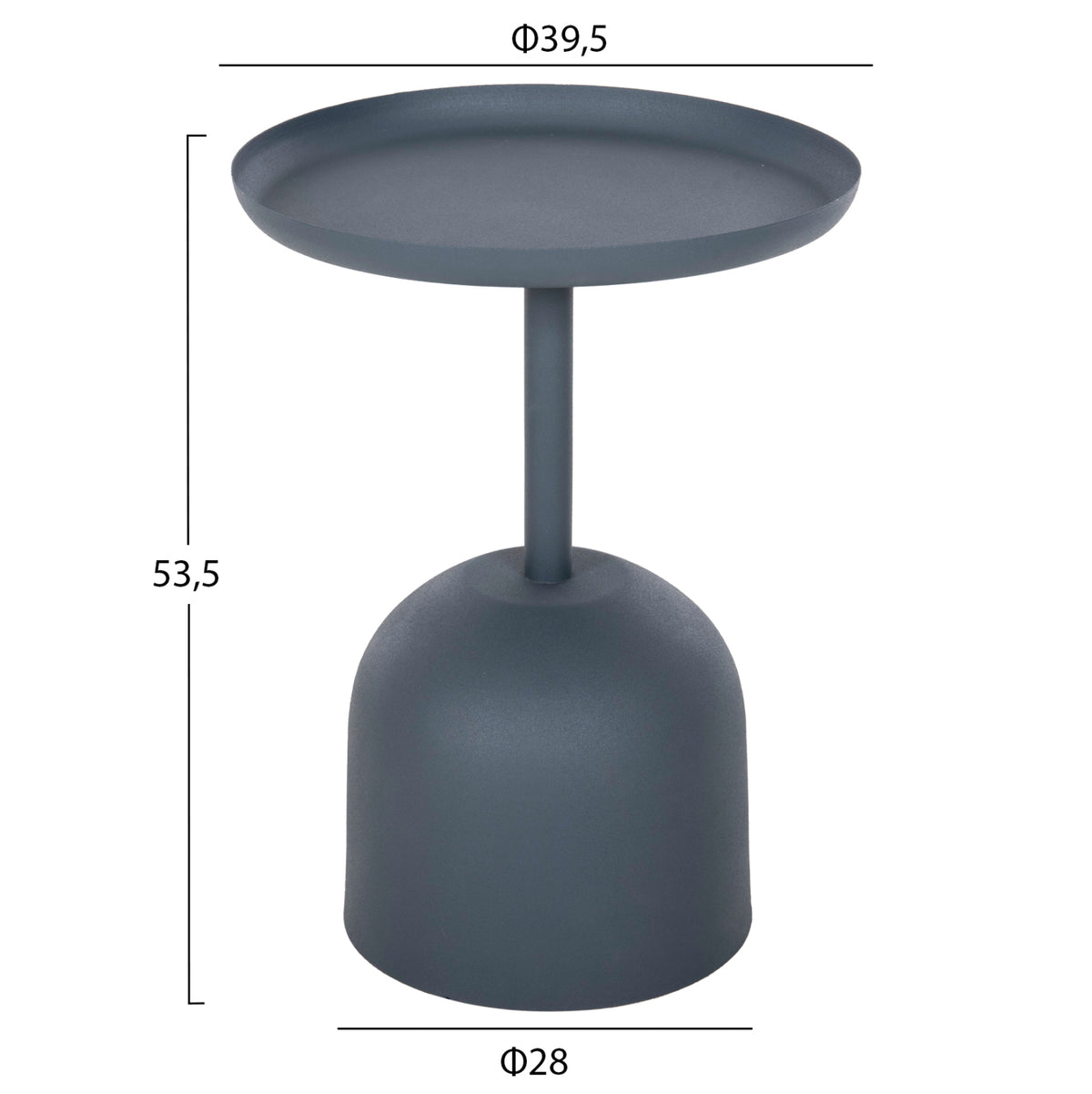 Side Table Round Delbel Hm4261.05 Metal In Deep Blue Φ39,5x53,5hcm.