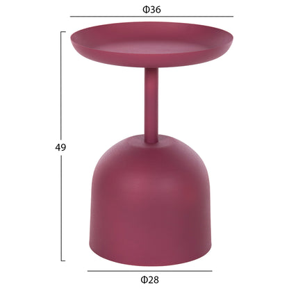 Side Table Round Delbel Hm4262.06 Metal In Pink Φ36x49hcm.