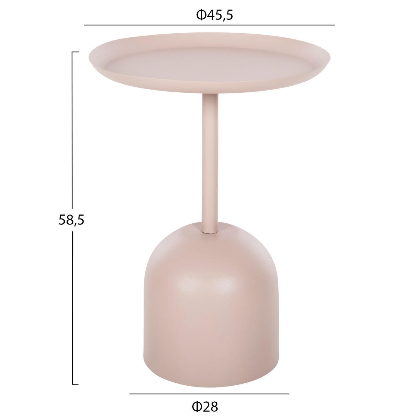 Side Table Round Delbel Hm4265.10 Metal In Ecru Φ45.5x58.5hcm.
