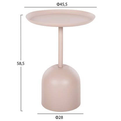 Side Table Round Delbel Hm4265.10 Metal In Ecru Φ45.5x58.5hcm.