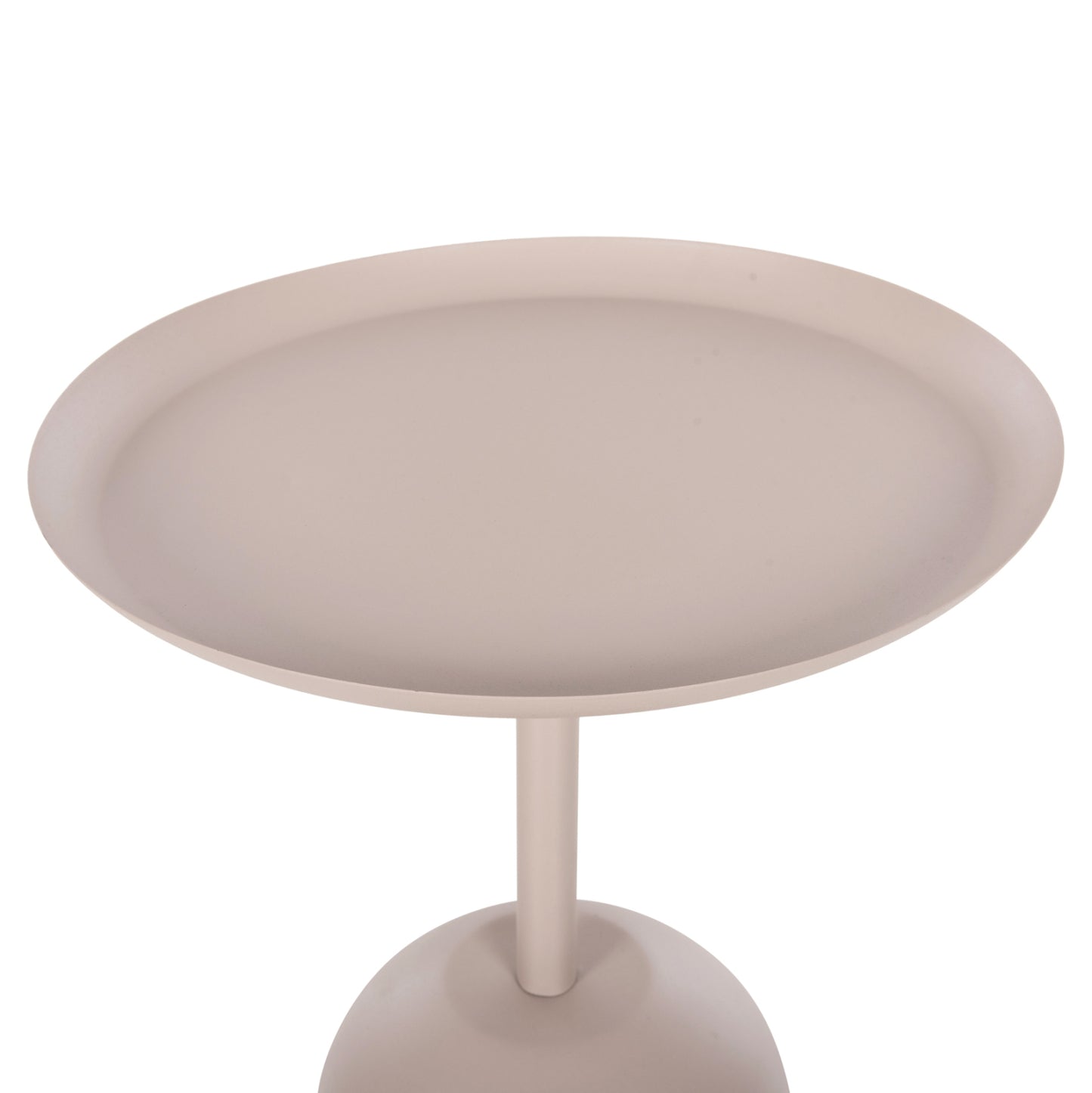 Side Table Round Delbel Hm4265.10 Metal In Ecru Φ45.5x58.5hcm.