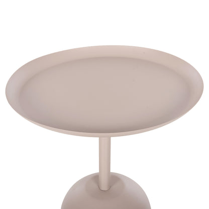 Side Table Round Delbel Hm4265.10 Metal In Ecru Φ45.5x58.5hcm.