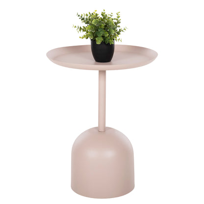Side Table Round Delbel Hm4265.10 Metal In Ecru Φ45.5x58.5hcm.