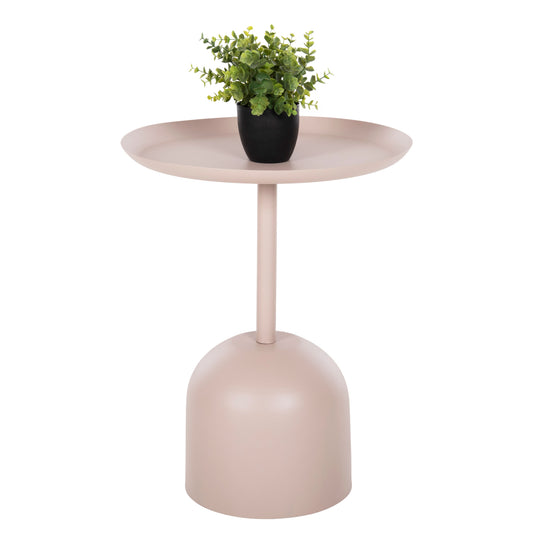 Side Table Round Delbel Hm4265.10 Metal In Ecru Φ45.5x58.5hcm.