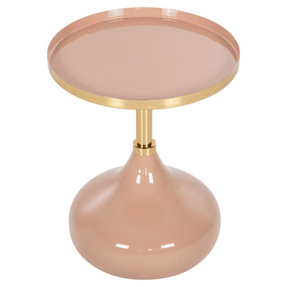 Side Table Round Utri Hm4384.10 Metal In Warm Pink-beige Φ35,5x44,5hcm.