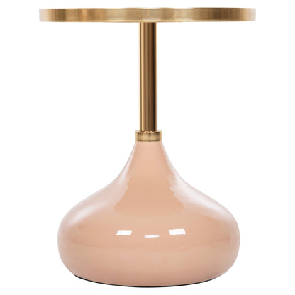 Side Table Round Utri Hm4384.10 Metal In Warm Pink-beige Φ35,5x44,5hcm.