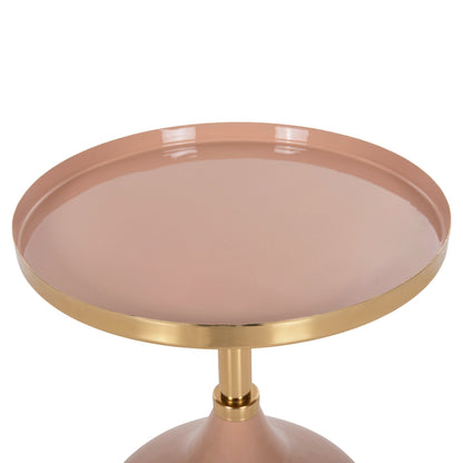 Side Table Round Utri Hm4384.10 Metal In Warm Pink-beige Φ35,5x44,5hcm.