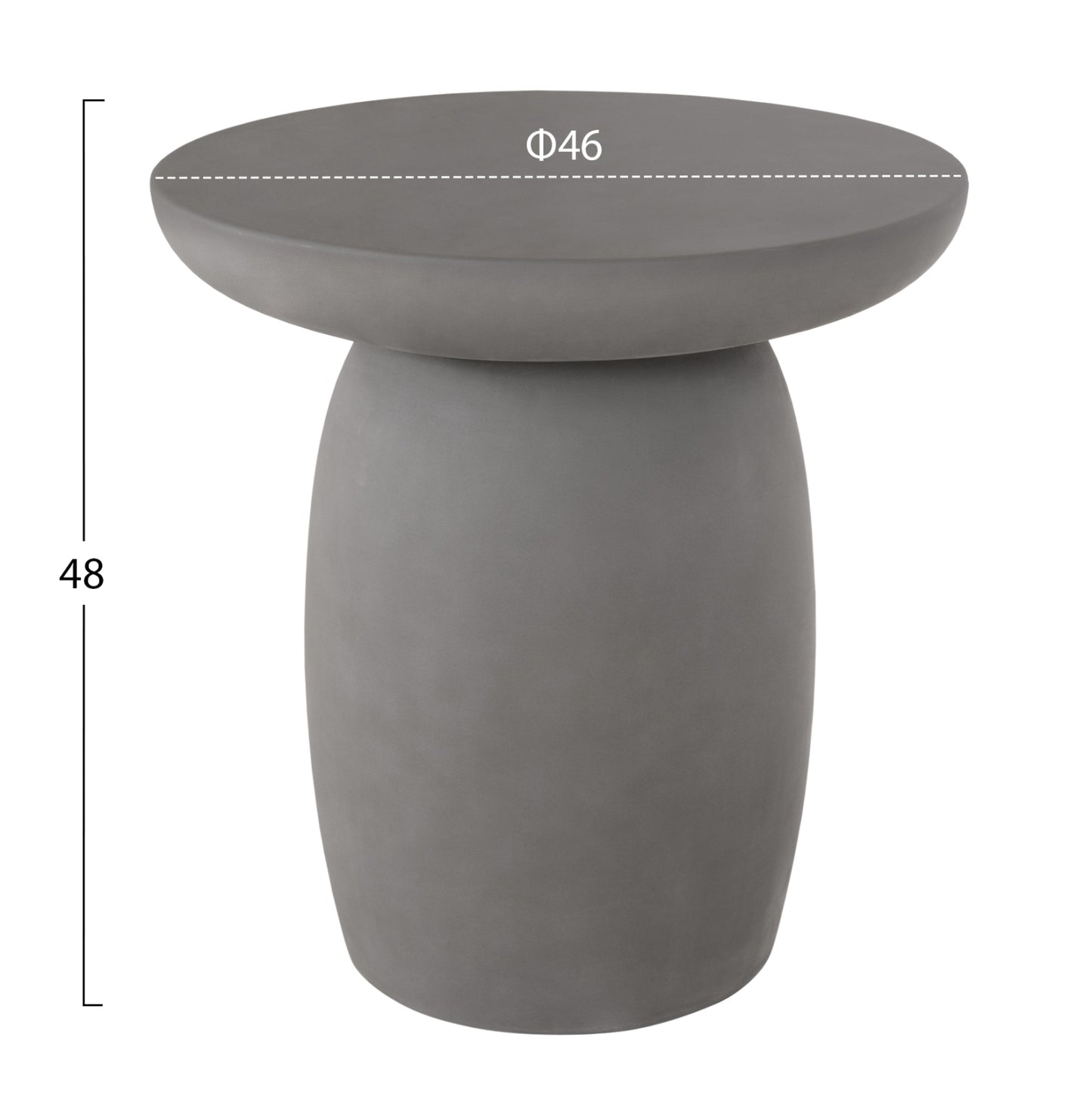 Round Side Table Hikari Hm6593.01 Grey Fiber Cement Φ46x48hcm