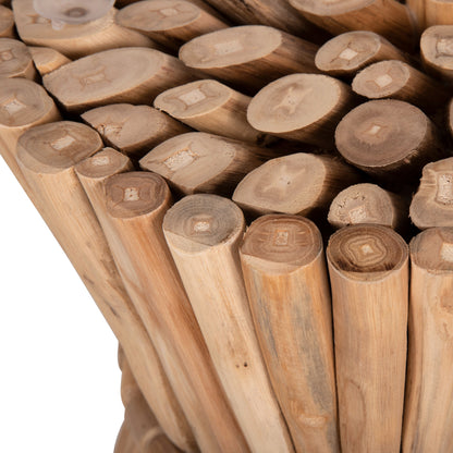 Side Table Round Cooter Hm9792 Teak Branches In Natural Φ37x50hcm.