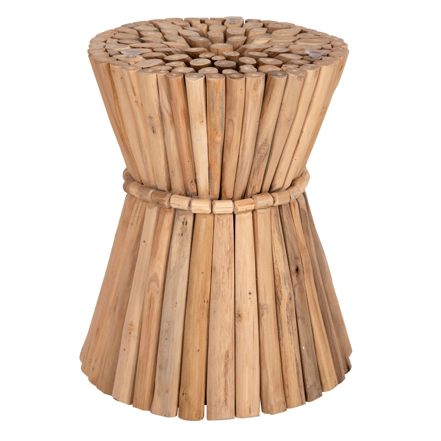 Side Table Round Cooter Hm9792 Teak Branches In Natural Φ37x50hcm.
