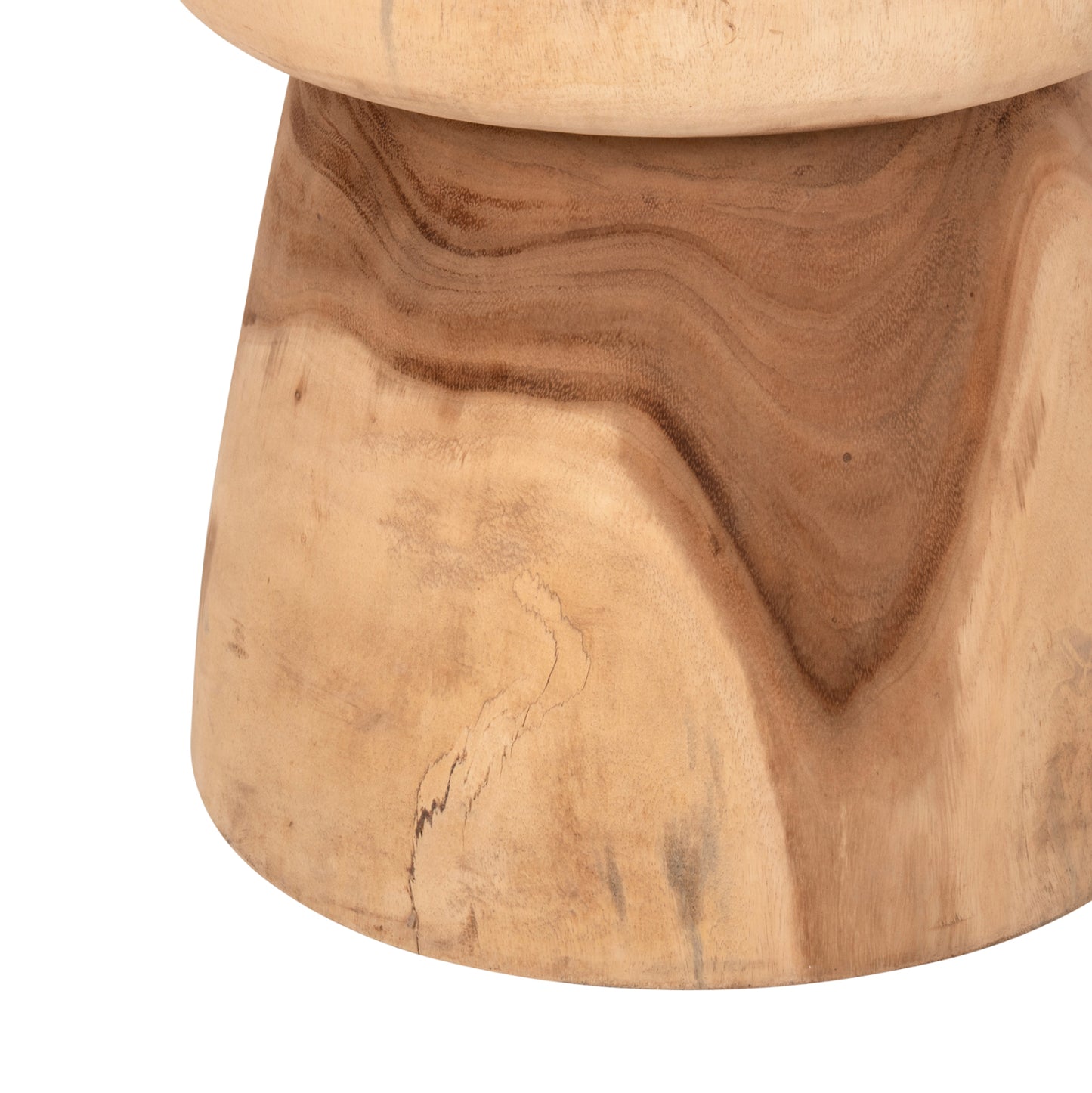 Side Table Round Cupre Hm9793 Solid Suar Wood-natural Φ43x46hcm.