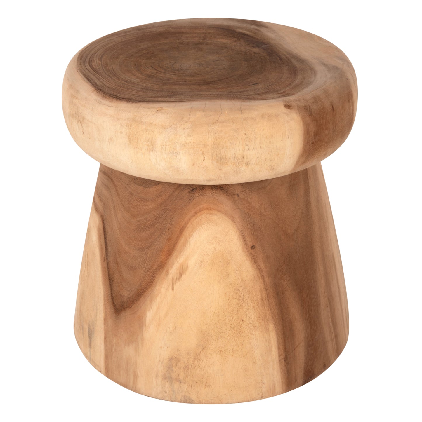 Side Table Round Cupre Hm9793 Solid Suar Wood-natural Φ43x46hcm.