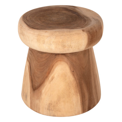 Side Table Round Cupre Hm9793 Solid Suar Wood-natural Φ43x46hcm.