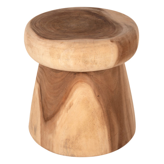 Side Table Round Cupre Hm9793 Solid Suar Wood-natural Φ43x46hcm.