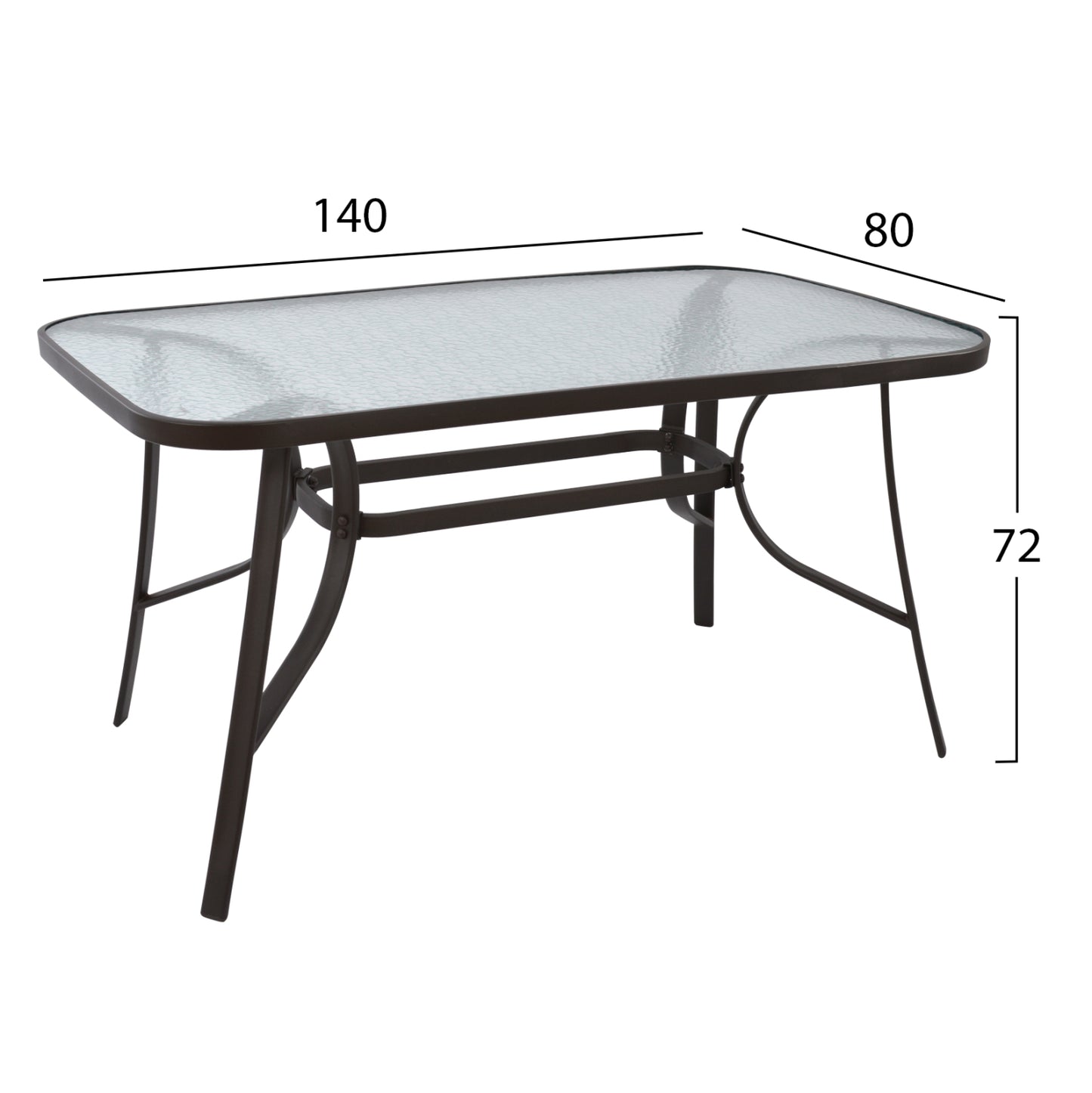 Table Bruno Metallic Brown 140Χ80Χ72 Hm5106.02