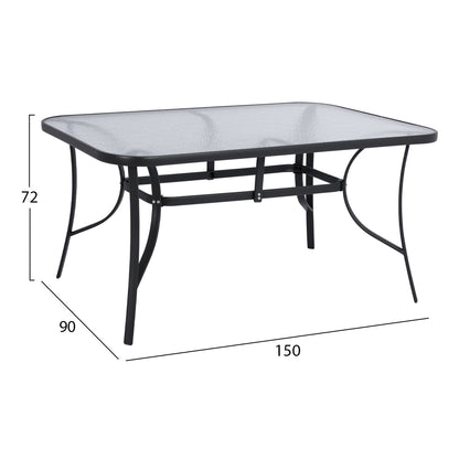 Table Metallic Grey 150x90Χ72 Hm5145.01