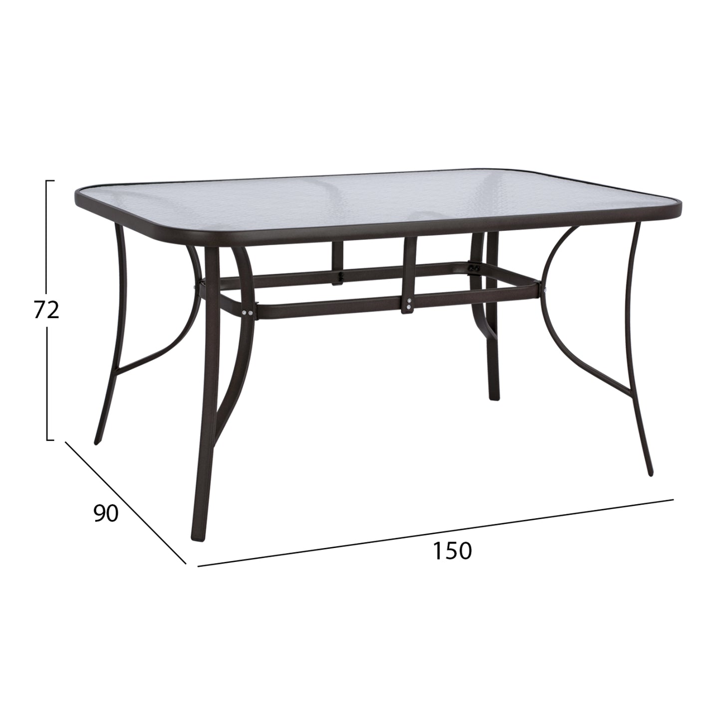 Table Metallic Brown 150x90Χ72 Hm5145.02