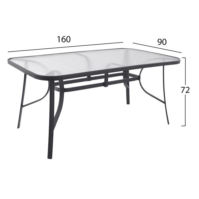 Table Bruno Metallic Grey 160Χ90Χ72 Hm5074.01