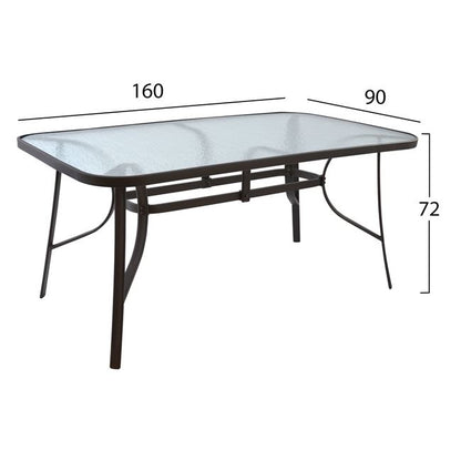 Table Bruno Metallic Brown 160Χ90Χ72 Hm5074.02
