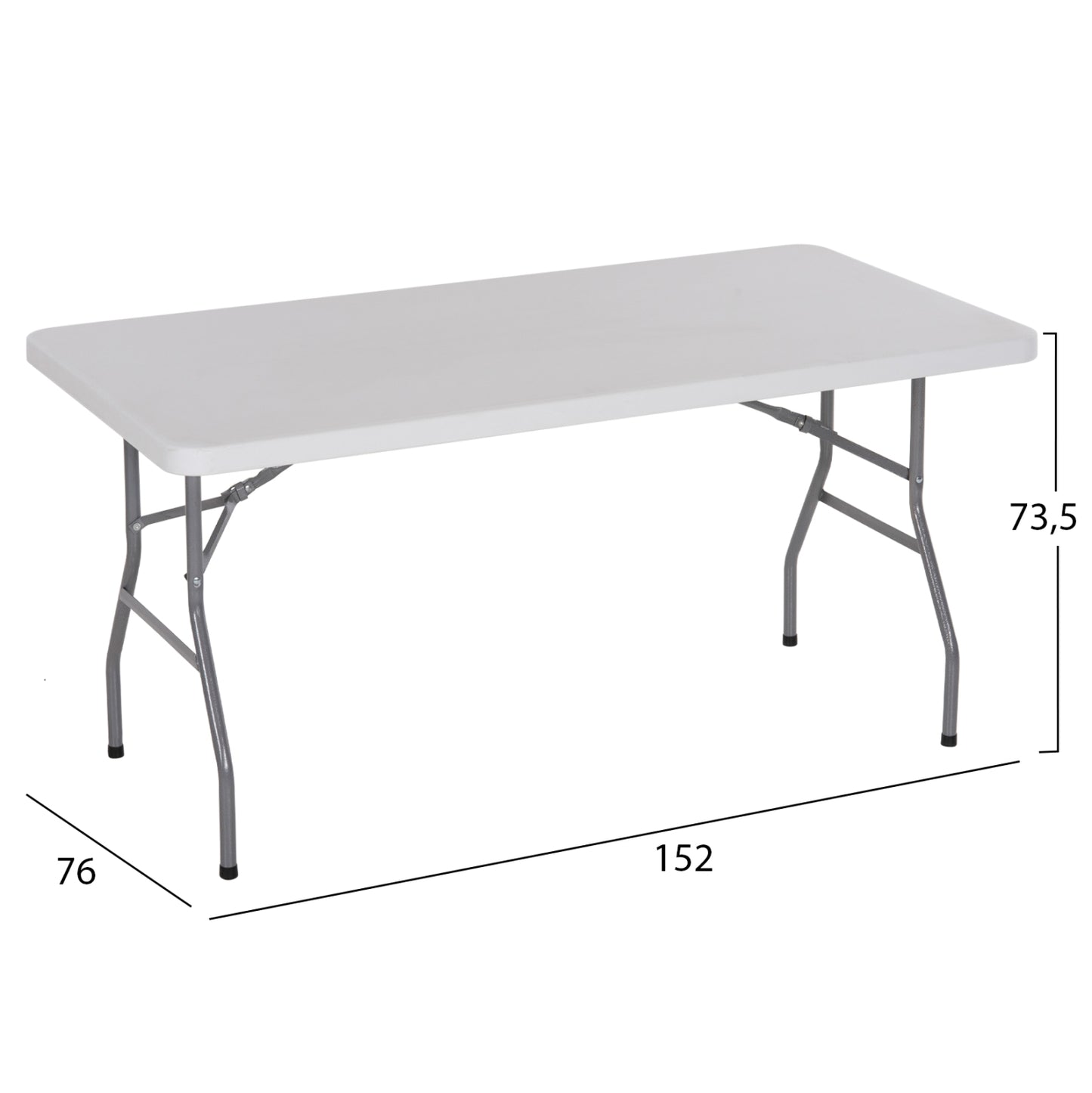 Table Catering-conference Hm5064 152Χ76Χ74 Cm Foldable Legs