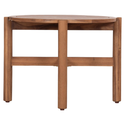 Outdoor Round Coffee Table Sanji Hm6222 Acacia Wood In Natural Color Φ66x48.5hcm