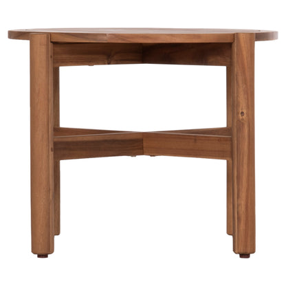 Outdoor Round Coffee Table Sanji Hm6222 Acacia Wood In Natural Color Φ66x48.5hcm