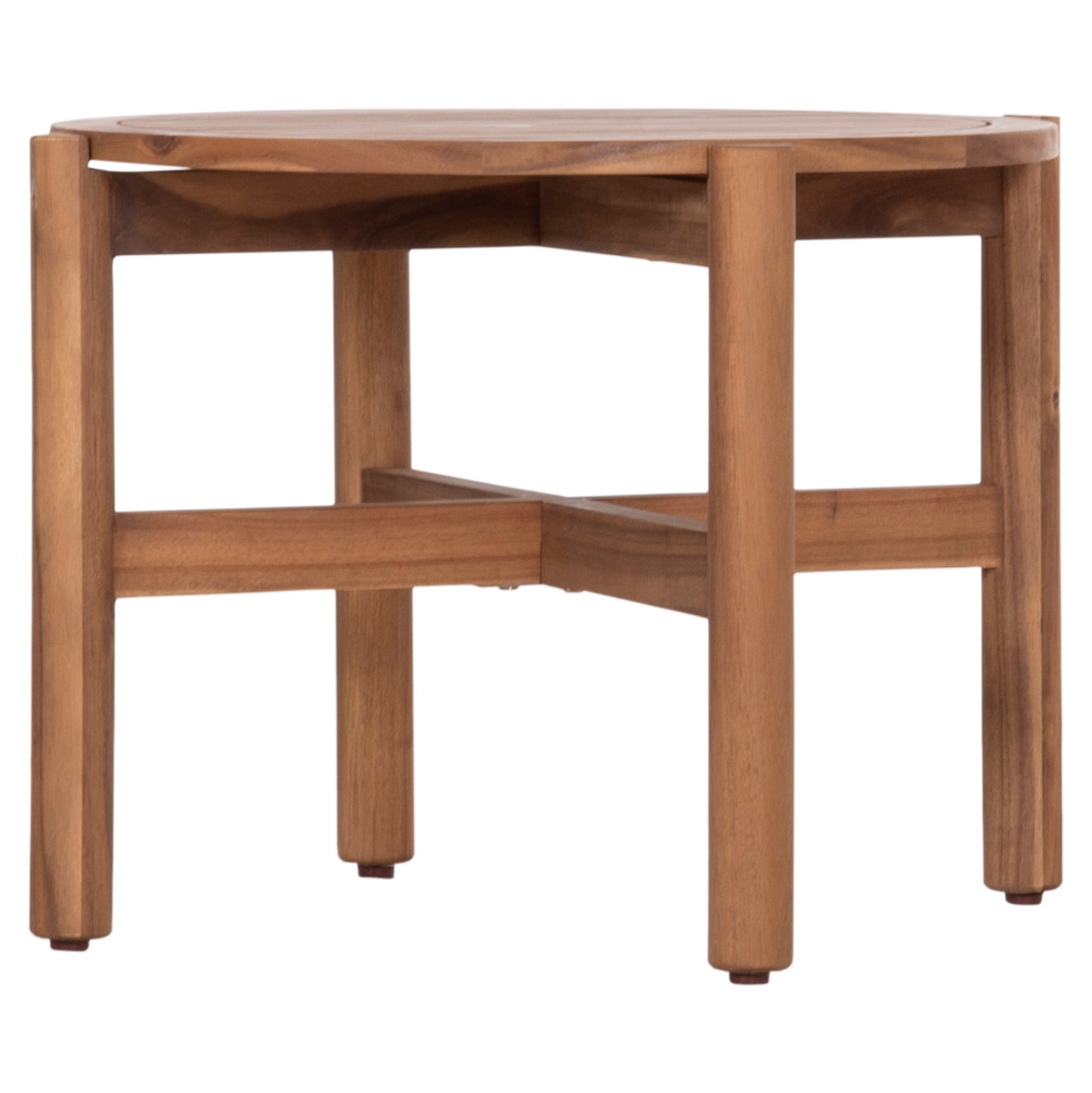 Outdoor Round Coffee Table Sanji Hm6222 Acacia Wood In Natural Color Φ66x48.5hcm