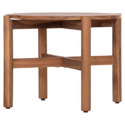 Outdoor Round Coffee Table Sanji Hm6222 Acacia Wood In Natural Color Φ66x48.5hcm