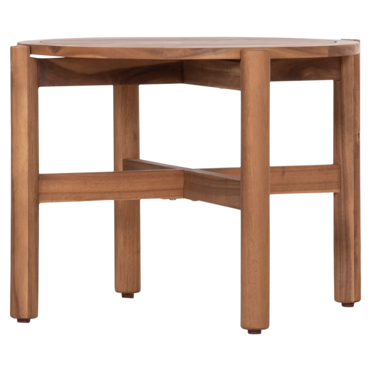 Outdoor Round Coffee Table Sanji Hm6222 Acacia Wood In Natural Color Φ66x48.5hcm
