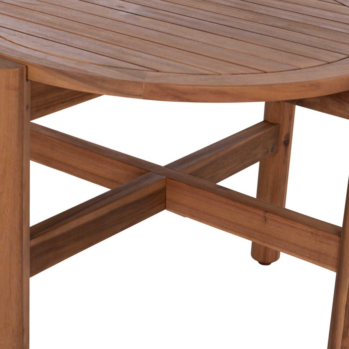 Outdoor Round Coffee Table Sanji Hm6222 Acacia Wood In Natural Color Φ66x48.5hcm