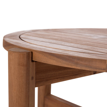 Outdoor Round Coffee Table Sanji Hm6222 Acacia Wood In Natural Color Φ66x48.5hcm