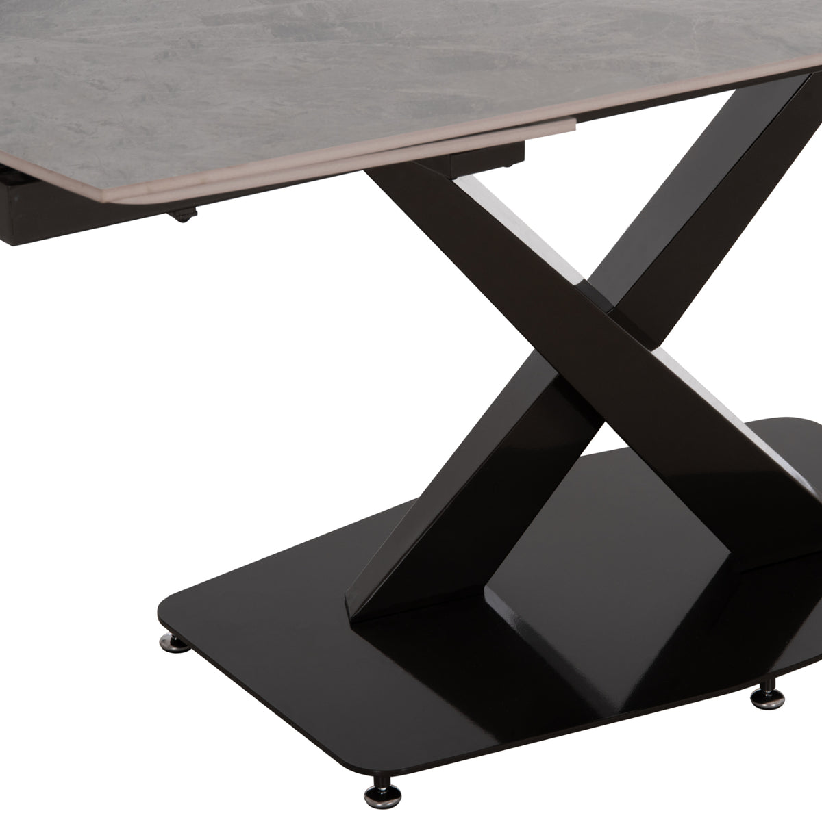 Dining Table Extendable Hoku Hm18410 Ceramic Top In Grey Marble Coloring 165/240x90x75hcm.
