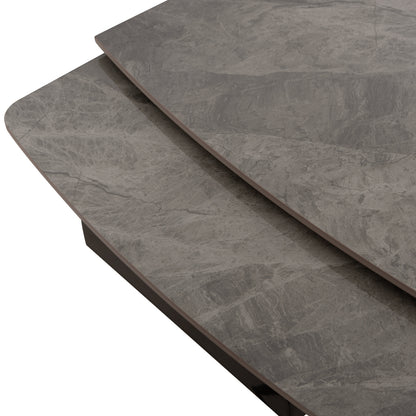 Dining Table Extendable Hoku Hm18410 Ceramic Top In Grey Marble Coloring 165/240x90x75hcm.