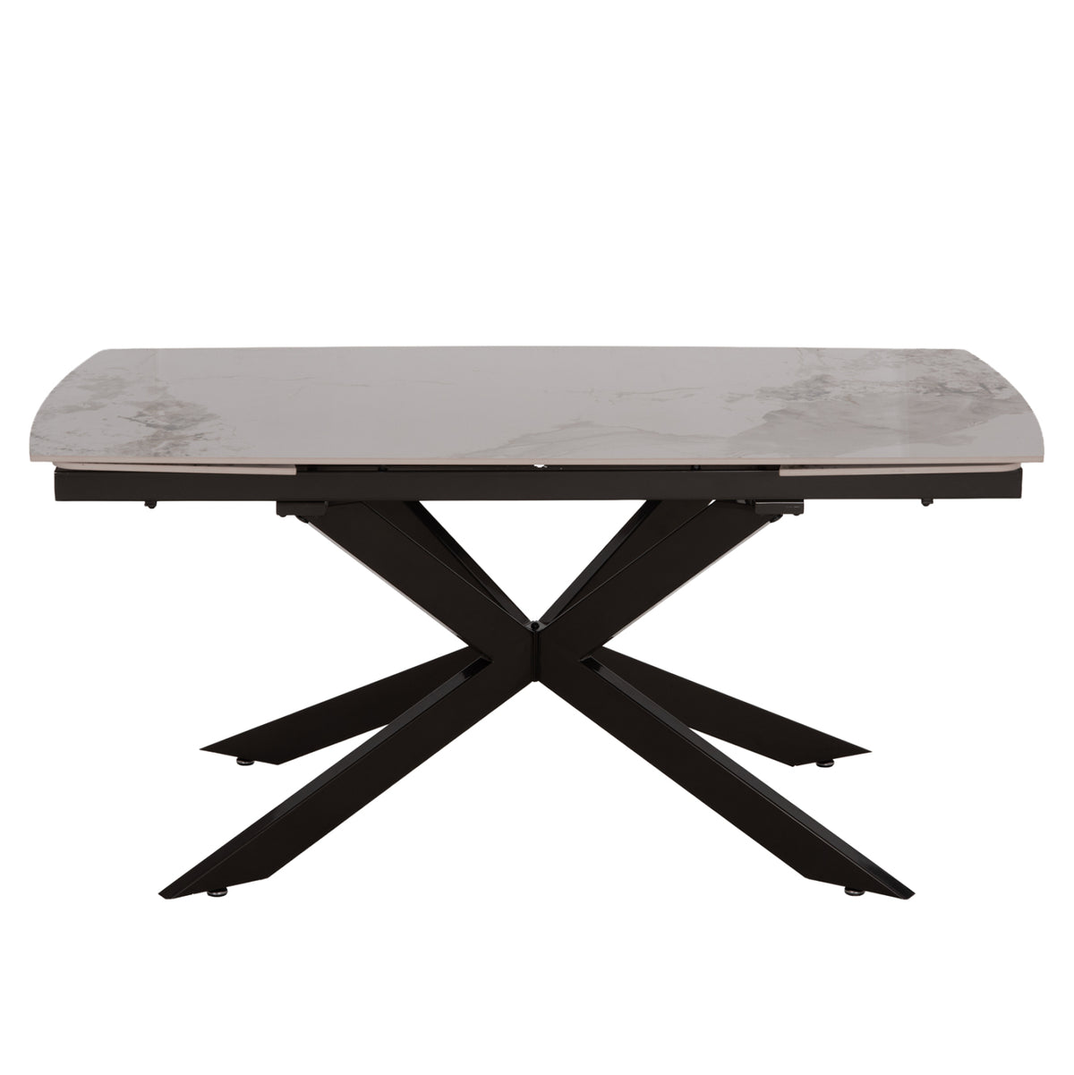 Dining Table Extendable Aira Hm18411 Ceramic Top In White/brown Marble Coloring 165/240x90x76hcm.