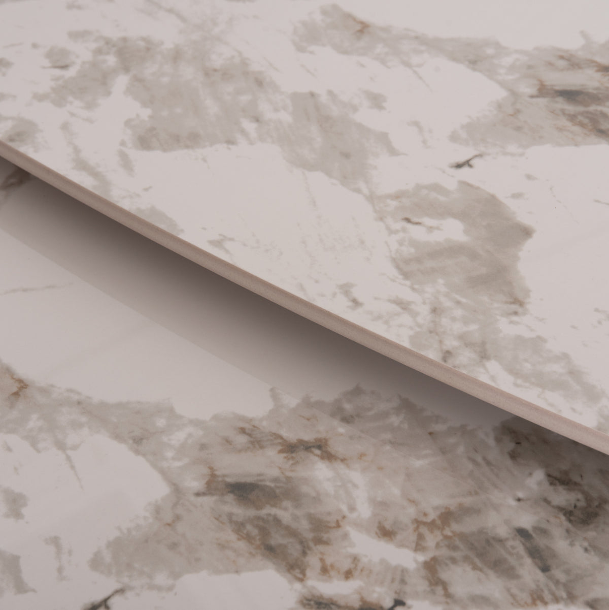 Dining Table Extendable Aira Hm18411 Ceramic Top In White/brown Marble Coloring 165/240x90x76hcm.