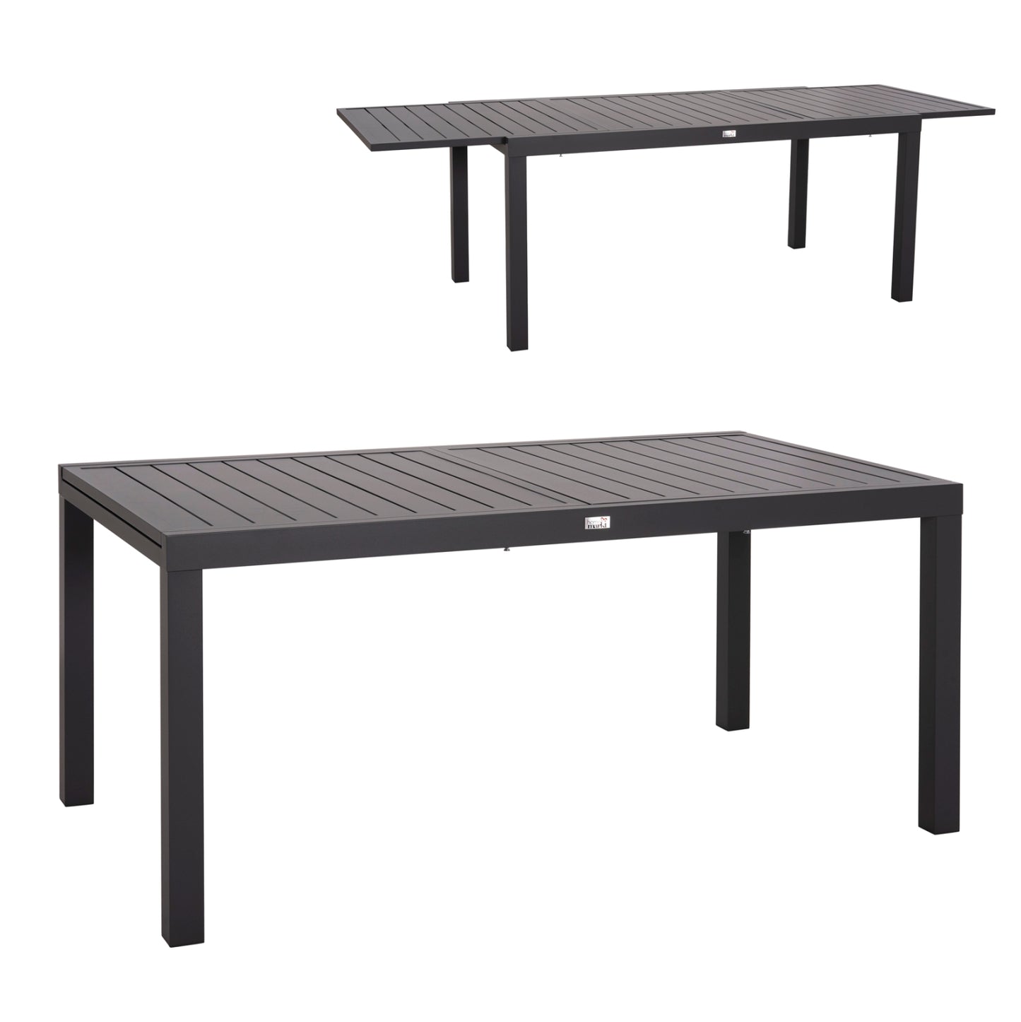 Extendable Dining Table Krum Hm6277.03 Aluminum In Dark Grey 160-240x90x73hcm.