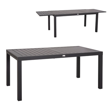 Extendable Dining Table Krum Hm6277.03 Aluminum In Dark Grey 160-240x90x73hcm.