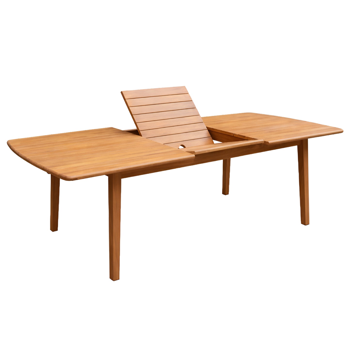 Extendable Dining Table With Umbrella Hole Fey Hm6519 Acacia Wood--natural 180/240x100x74hcm.